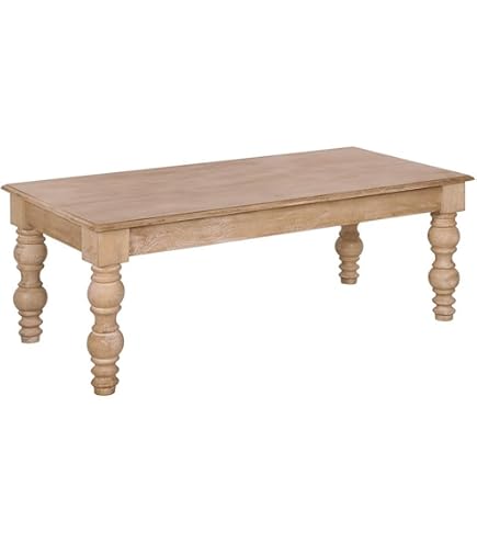 Amazon.com: Highland Turned Leg Coffee Table, 52x28 : Home & Kitchen